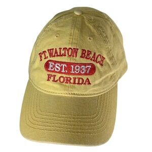 Ft Walton Beach Florida Yellow Baseball Cap‎ Hat Adjustable Adult